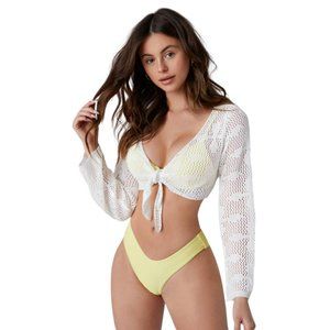 SHEIN Crochet Knot Front Crop Kimono - Embrace Boho Chic with a Y2K Flair